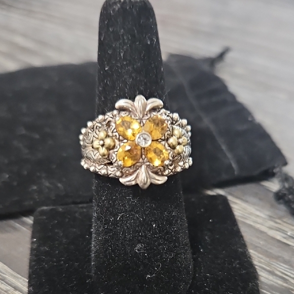 Barvara Bixby Silver and Gold Ring 8 - Picture 1 of 6
